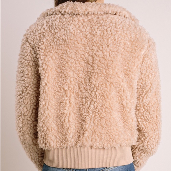 Suzanne Cropped Teddy Jacket - Taupe - Picture 2 of 7